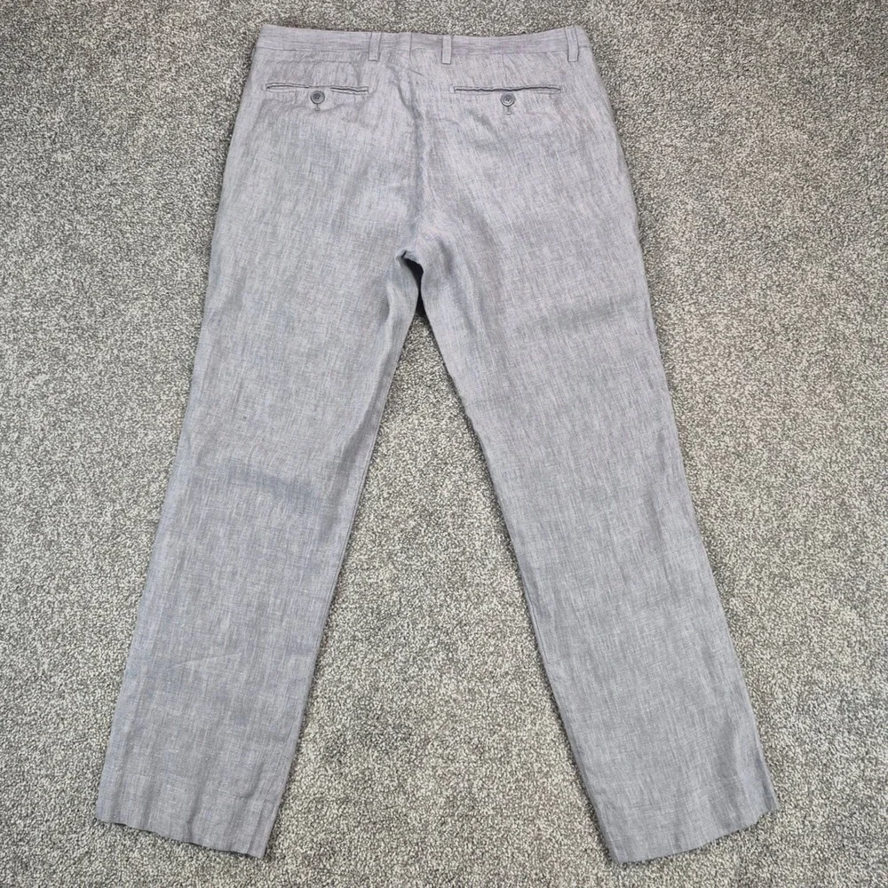 Banana Republic 100% Linen Dress Pants Mens 32x27 Gray Modern Slim Fit